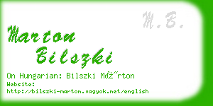 marton bilszki business card